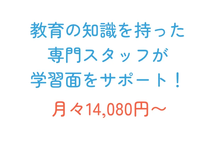 教育の知識を持った
              専門スタッフが
              学習面をサポート!